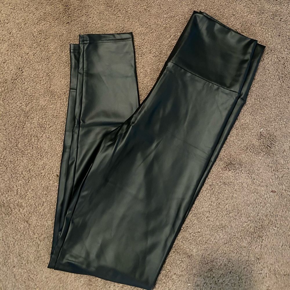 Black Faux leather leggings!